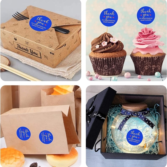 50 ct   2 inch, Blue Thank You Labels Sticker, Thank You for Supporting … - Picture 7 of 9